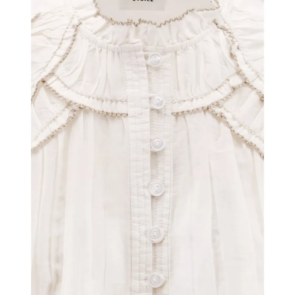 Camisa Blanca con Detalles de Volantes