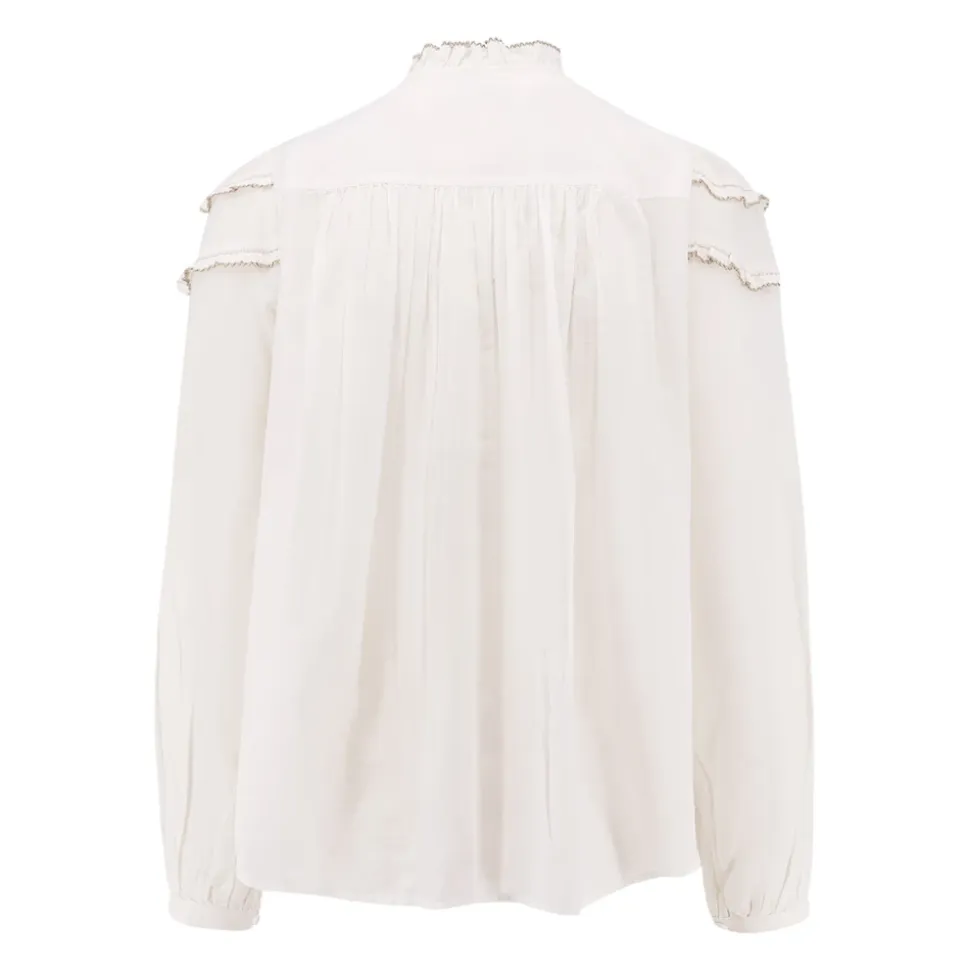 Camisa Blanca con Detalles de Volantes