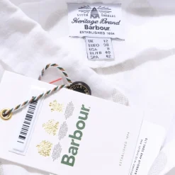 Camisa Blanca de Lino de Manga Corta con Lunares