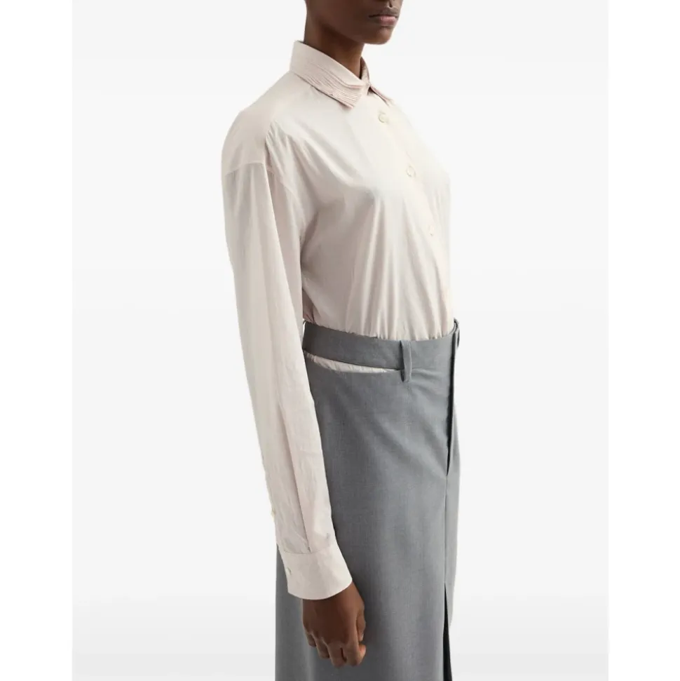Camisa Bordada de Muselina de Algodón