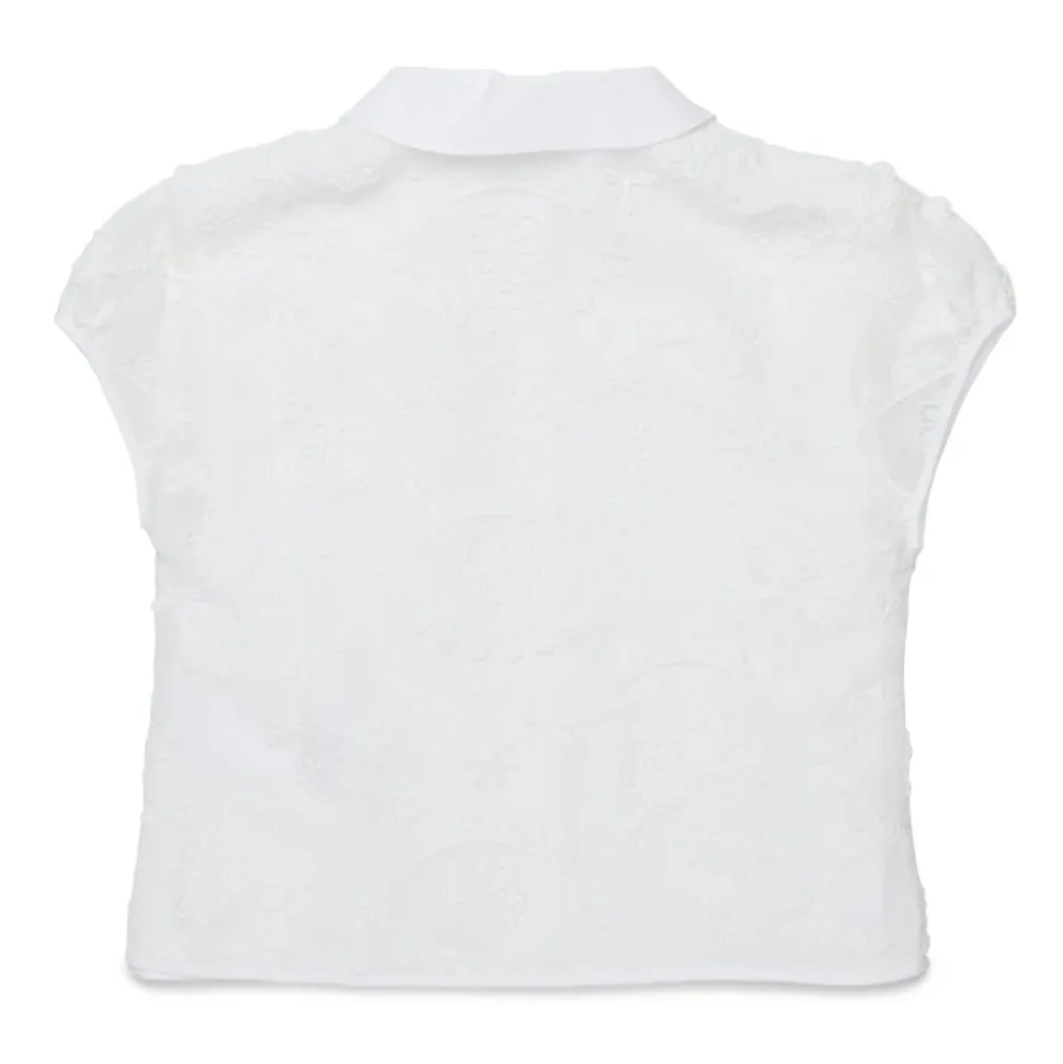 Camisa con Aplicaciones Florales y Cuatro Bolsillos