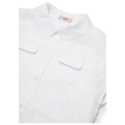 Camisa con Aplicaciones Florales y Cuatro Bolsillos