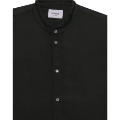 Camisa con cuello mandarín deshilachado