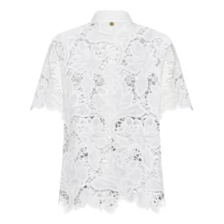 Camisa con lavorazione ornamentale e maniche corte