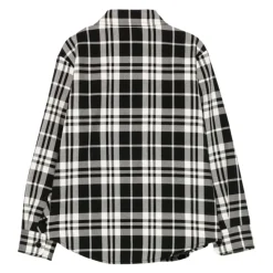 Camisa de algodón a cuadros con bolsillo de nylon