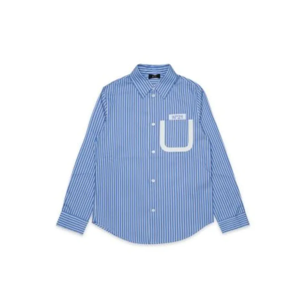 Camisa de Algodón Bordada con Logo
