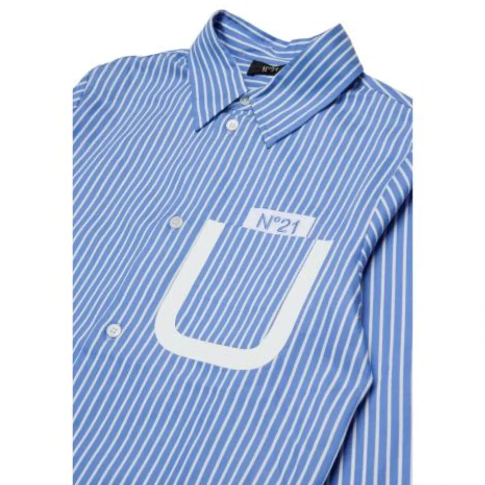 Camisa de Algodón Bordada con Logo
