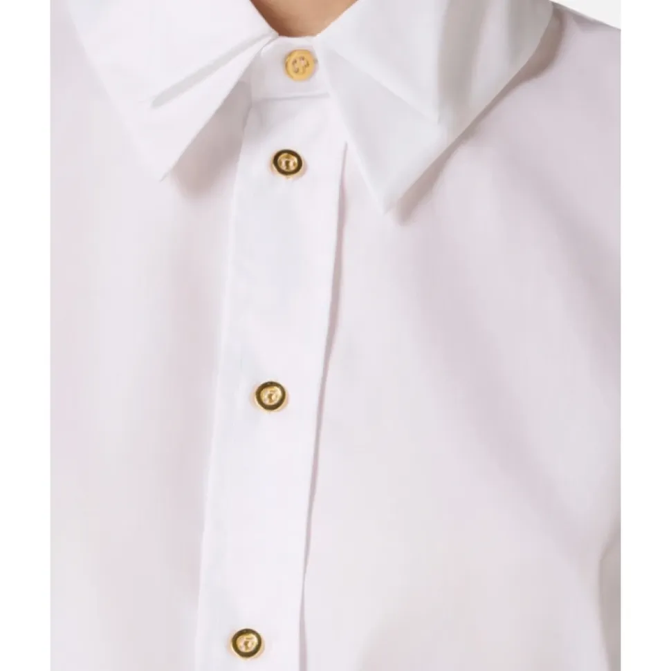 Camisa de Algodón con Doble Cuello y Bordado