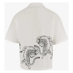 Camisa de algodón con estampado de tigre y logo