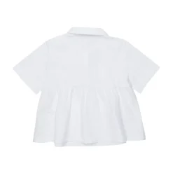 Camisa de Algodón con Volante en el Bajo