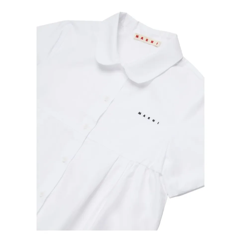 Camisa de Algodón con Volante en el Bajo