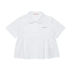 Camisa de Algodón con Volante en el Bajo