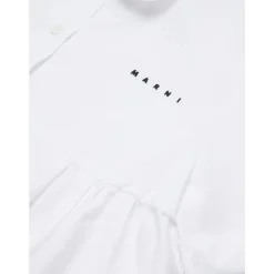 Camisa de Algodón con Volante en el Bajo