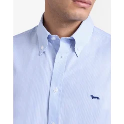 Camisa de Botones con Micro-Rayas