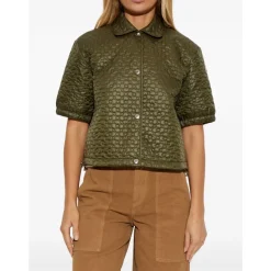 Camisa de manga corta acolchada y con estampado floral