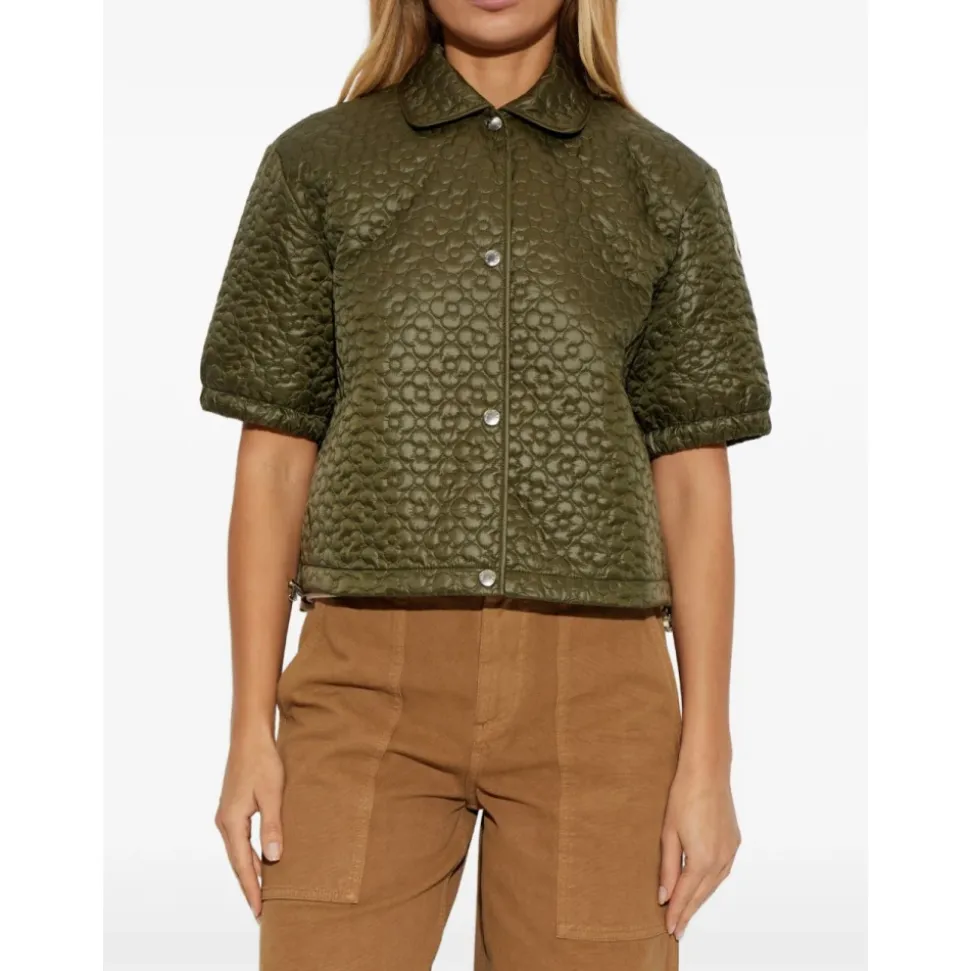 Camisa de manga corta acolchada y con estampado floral