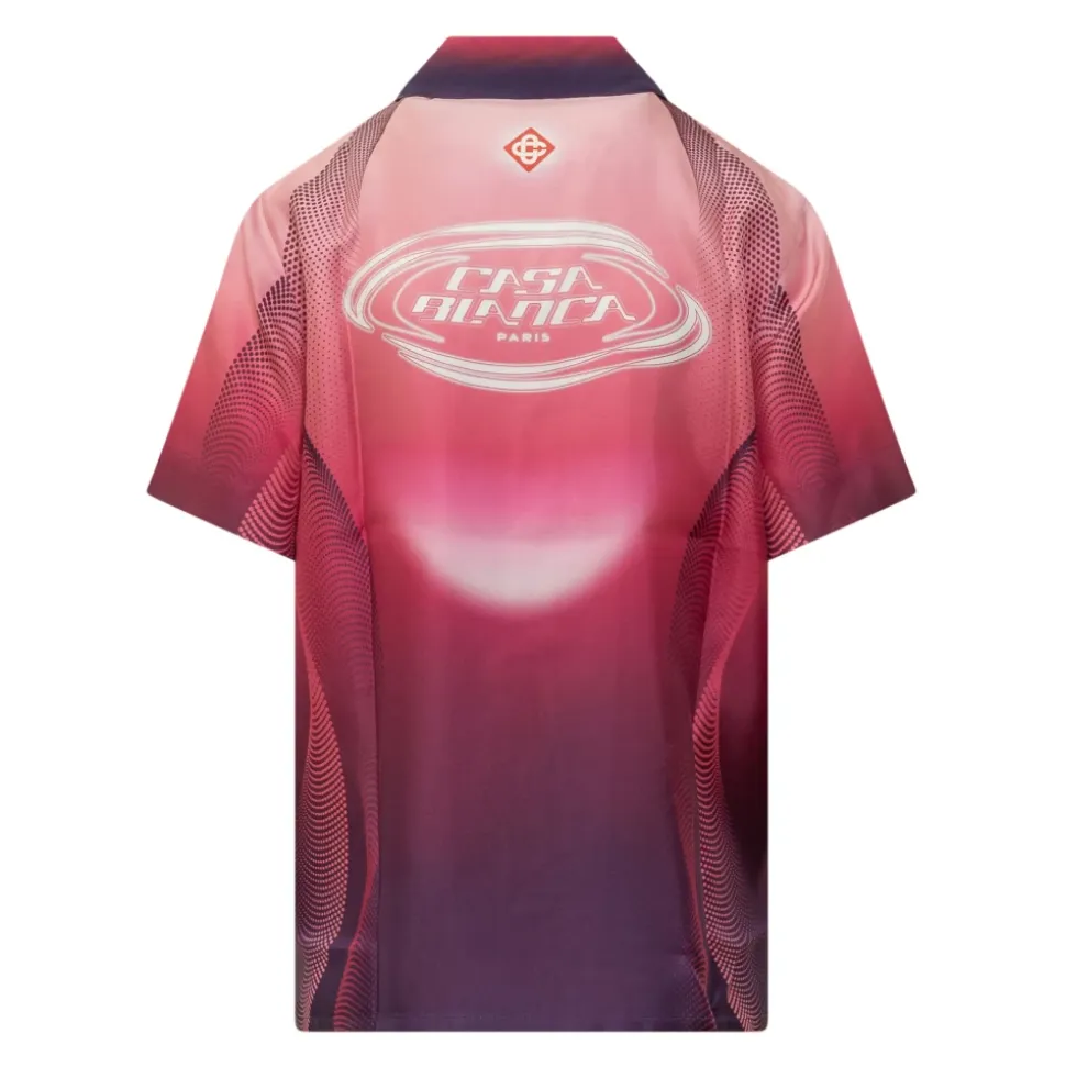 Camisa de Manga Corta con Logo Halftone
