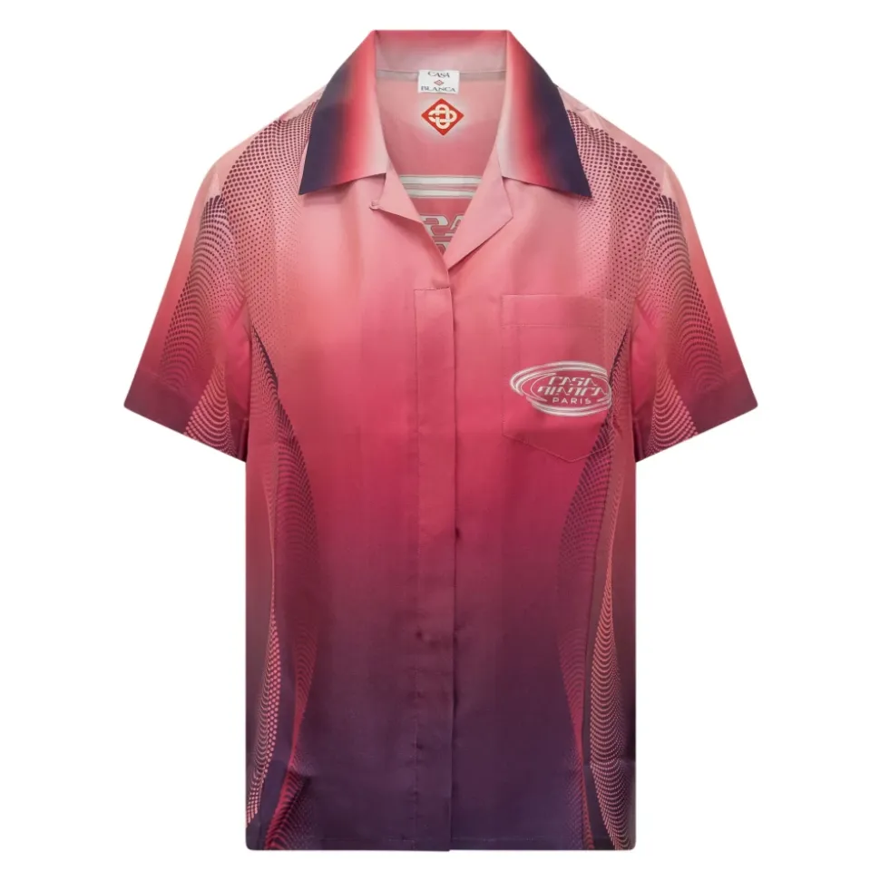 Camisa de Manga Corta con Logo Halftone