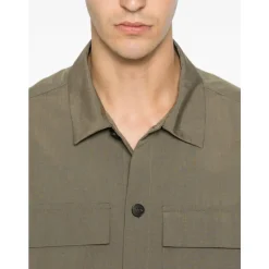 Camisa de Manga Larga con Bolsillos con Solapa