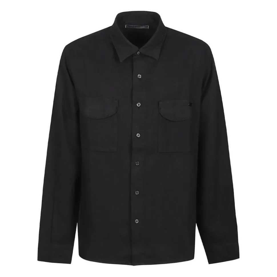 Camisa de Manga Larga con Cuello en Punta