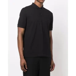 Camisa Polo de Mezcla de Algodón Negro