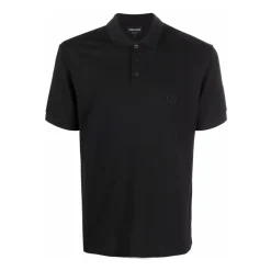 Camisa Polo de Mezcla de Algodón Negro