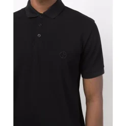 Camisa Polo de Mezcla de Algodón Negro
