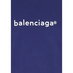 Camiseta azul oversize con estampado de logo Hombre