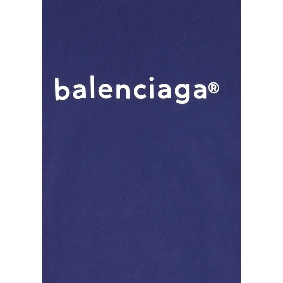 Camiseta azul oversize con estampado de logo Hombre