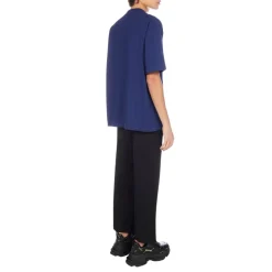 Camiseta azul oversize con estampado de logo Hombre