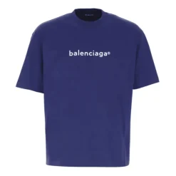 Camiseta azul oversize con estampado de logo Hombre