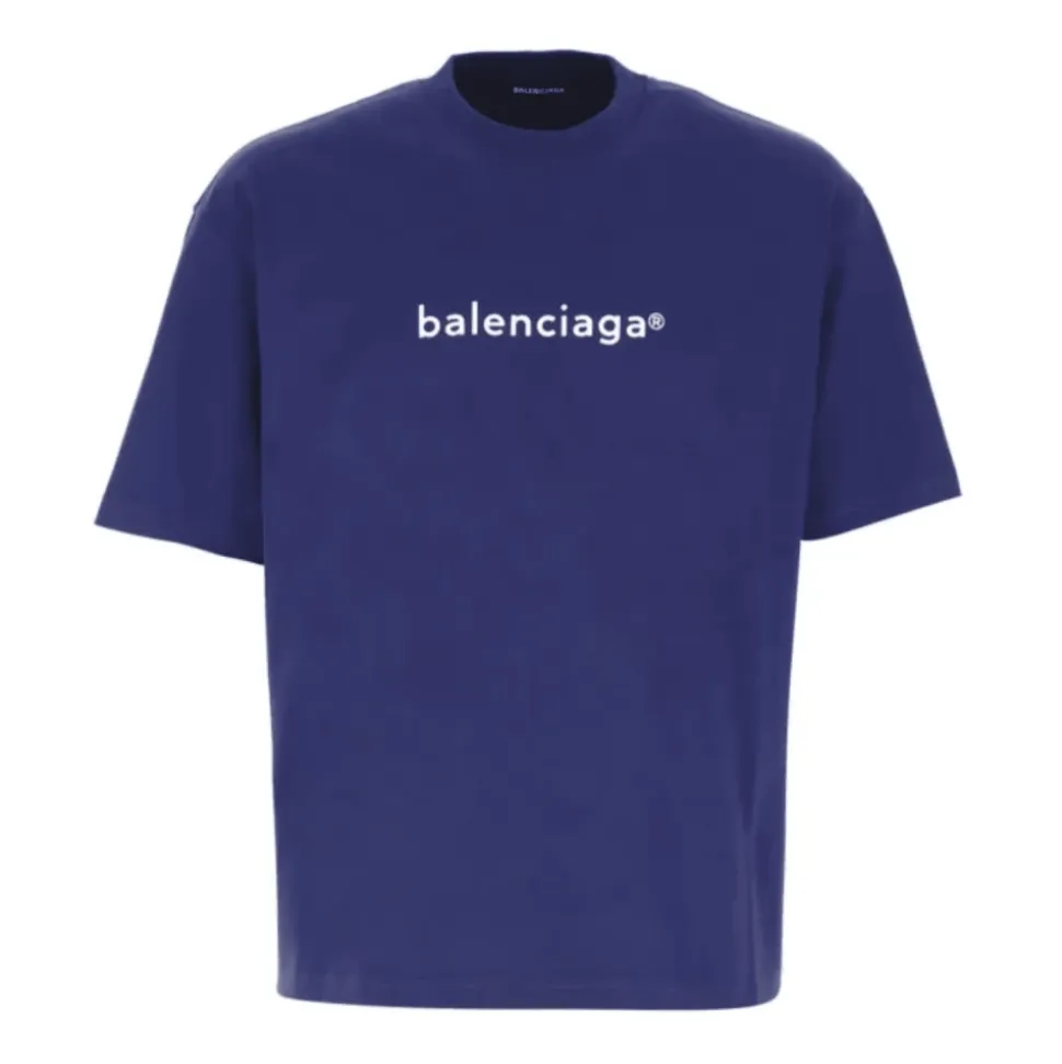 Camiseta azul oversize con estampado de logo Hombre