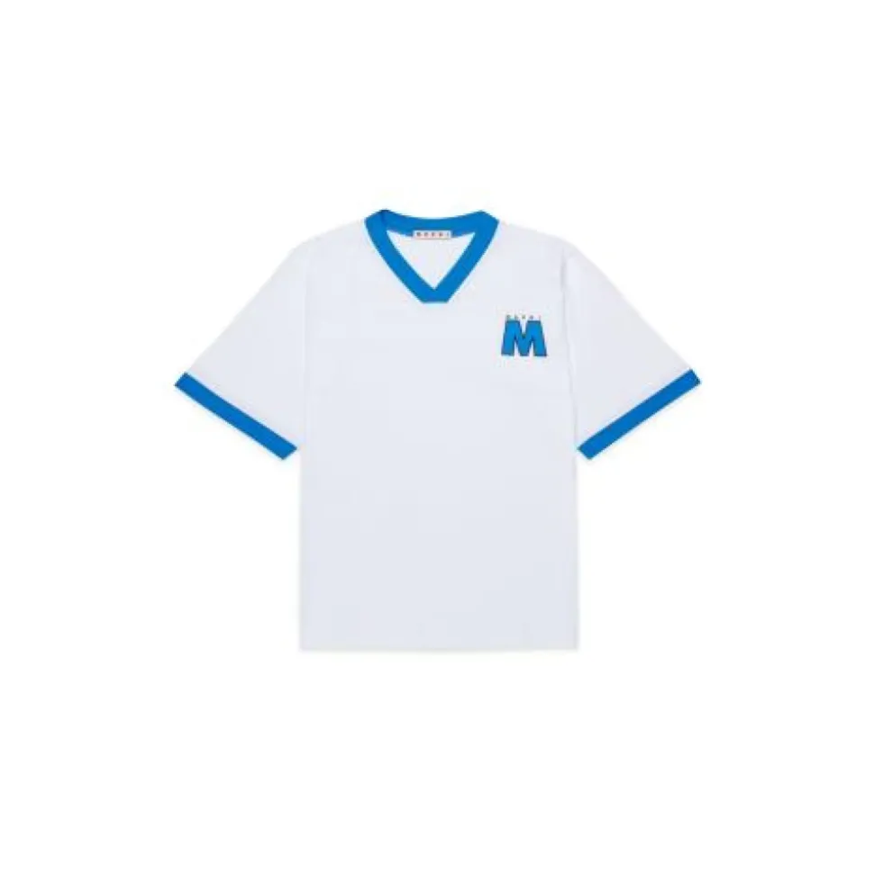 Camiseta con cuello en V y logo