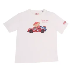Camiseta con estampado frontal y bordado