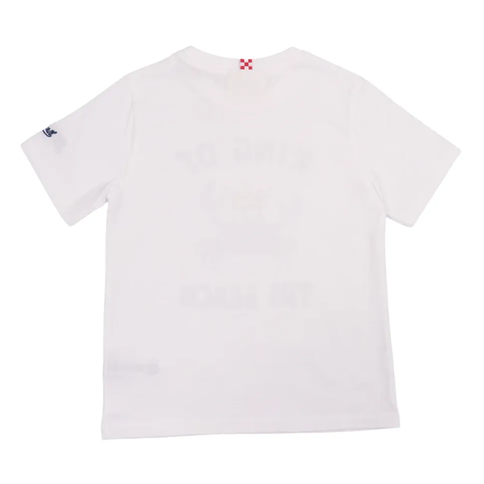 Camiseta con estampado frontal y bordado