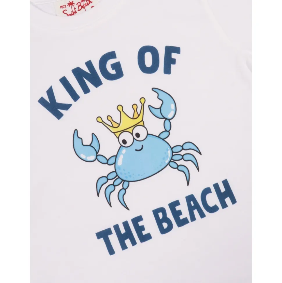 Camiseta con estampado frontal y bordado