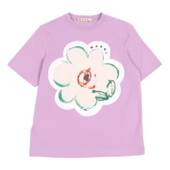 Camiseta con flor de aplique