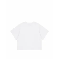 Camiseta con Logo de Pedrería y Dobladillo Asimétrico