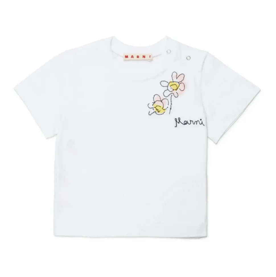Camiseta con logo floral