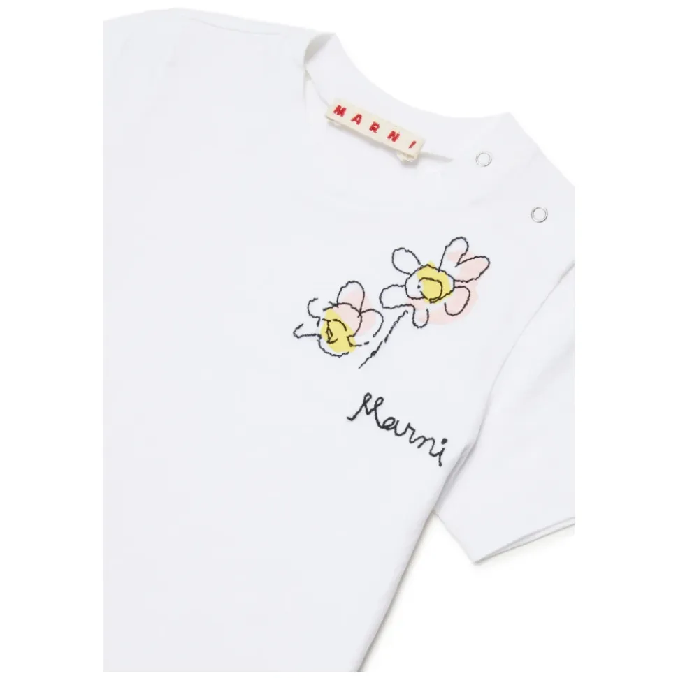 Camiseta con logo floral
