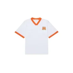 Camiseta con logo y cuello en V