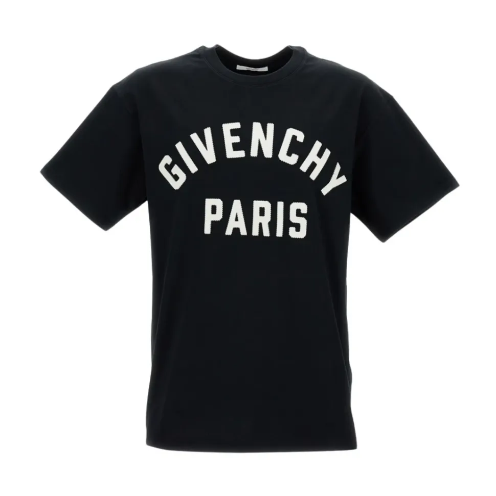 Camiseta de algodón con bordado de París