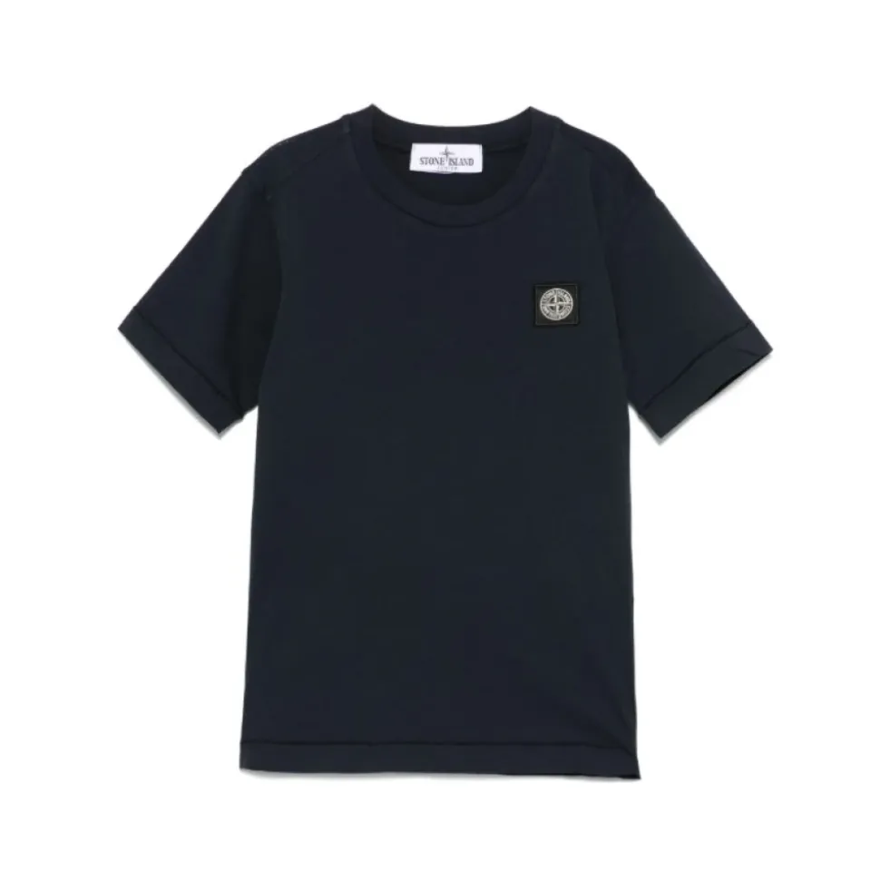 Camiseta de Algodón con Cuello Redondo