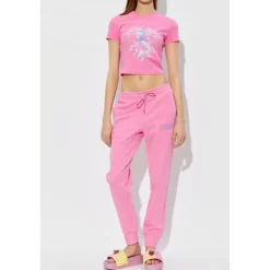 Camiseta de algodón con estampado y adornos