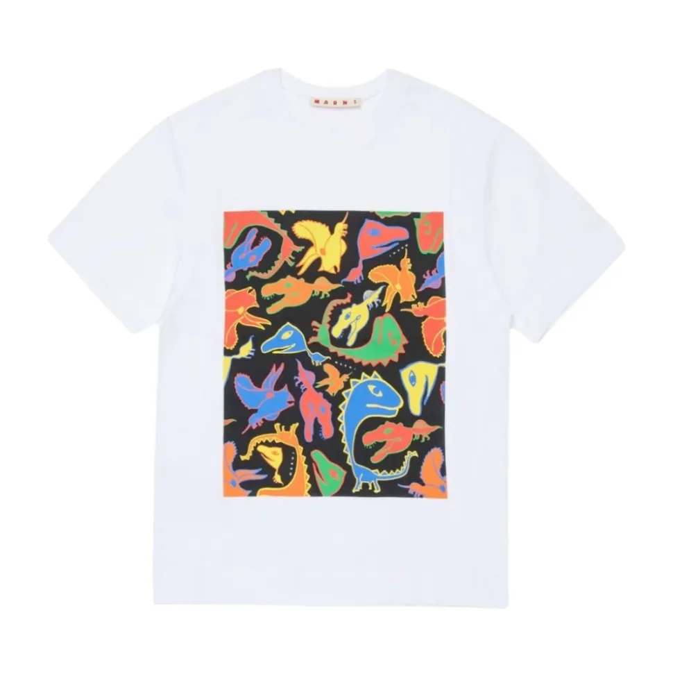 Camiseta de algodón con estampado de dinosaurio
