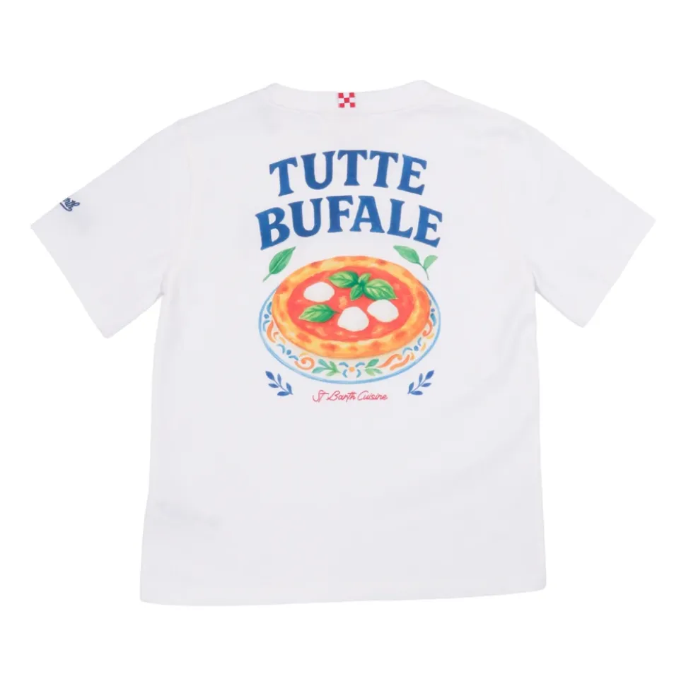 Camiseta de algodón con estampado y bordado