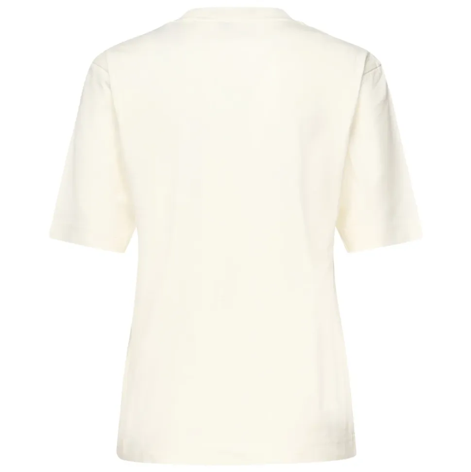 Camiseta de Algodón con Parche de Logotipo de Silicona