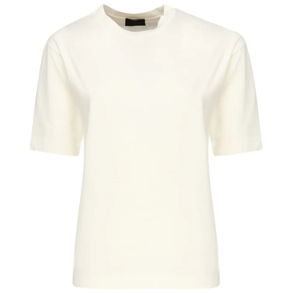 Camiseta de Algodón con Parche de Logotipo de Silicona