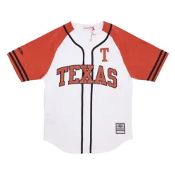 Camiseta de béisbol NCAA blanca con logo de Texas Longhorns