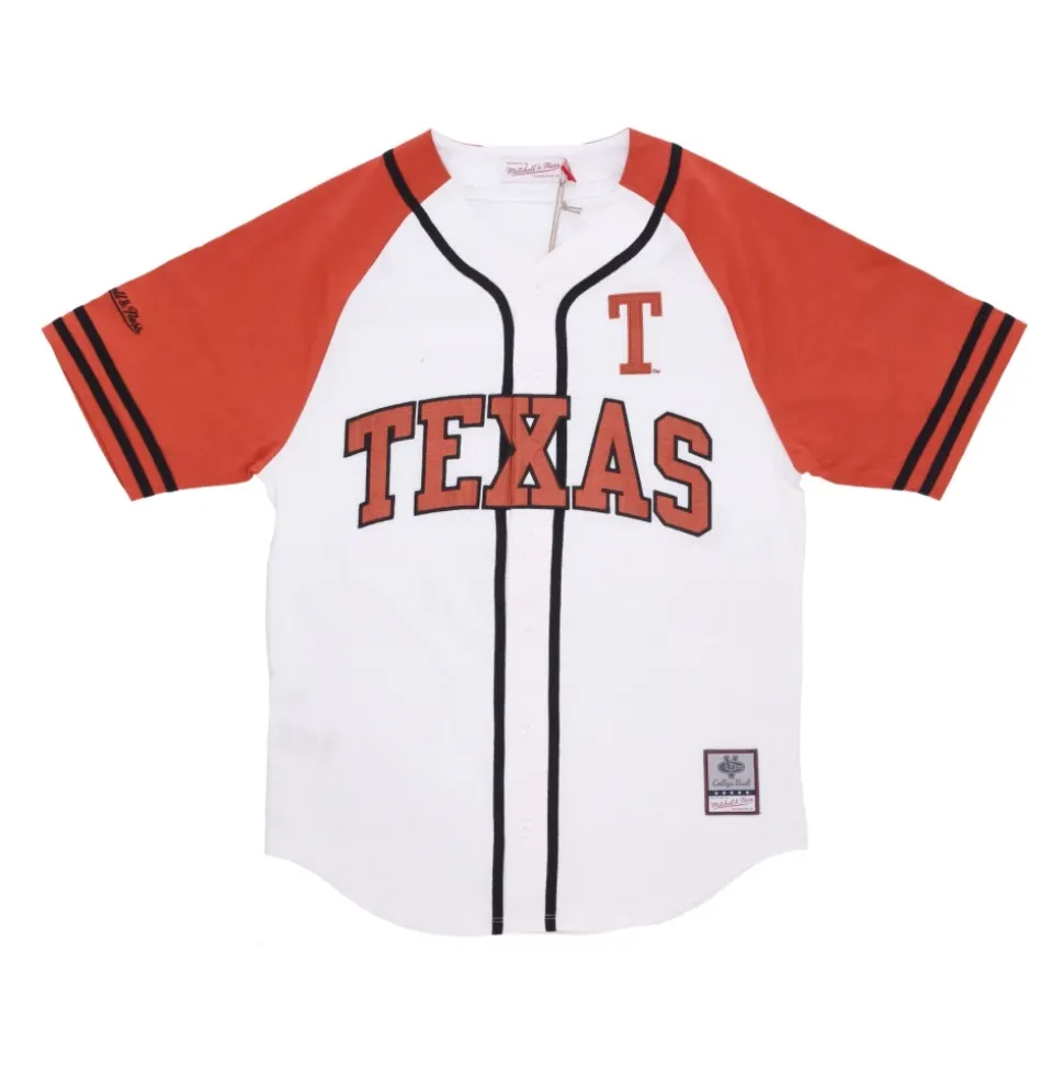 Camiseta de béisbol NCAA blanca con logo de Texas Longhorns